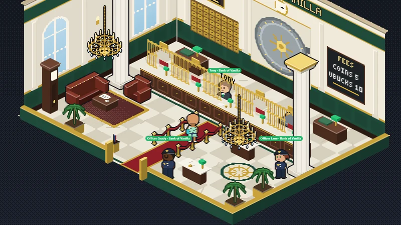 The Bank of Vanilla, Tony at the middle window