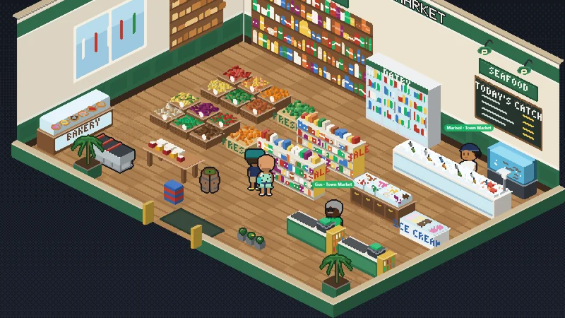 The Town Market and Marisol's fish counter